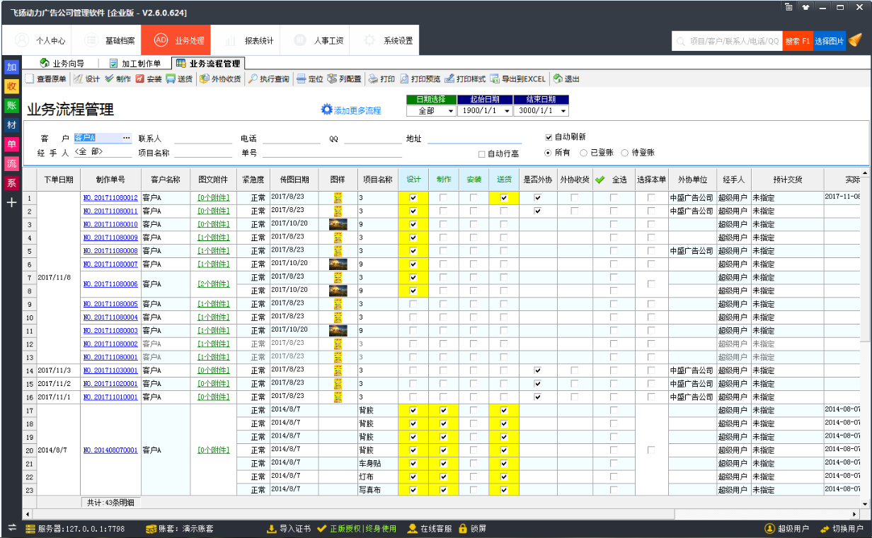 (四川) 綿陽 和墨文化 - 成功案例 - 廣告公司管理軟件 - 廣告公司管理系統(tǒng)/噴繪寫真條幅制作管理軟件下載 - 飛揚(yáng)動(dòng)力軟件5年專注打造好用的廣告管理軟件